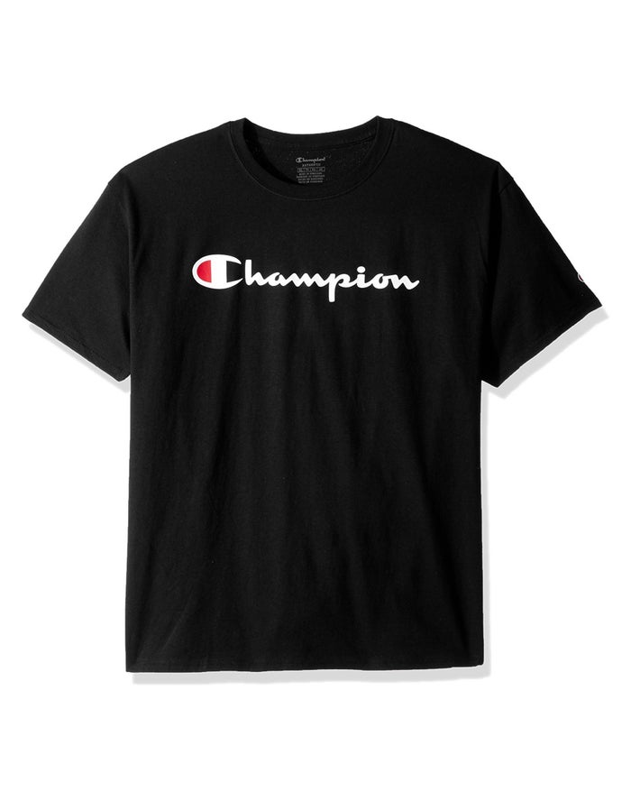 Champion T-Shirt Jongens - Zwart - Cotton Script Logo ( 583461-ABM )